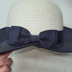 Magid Hats Womens Black White Straw Sun Outdoor Bow Derby Wedding‎